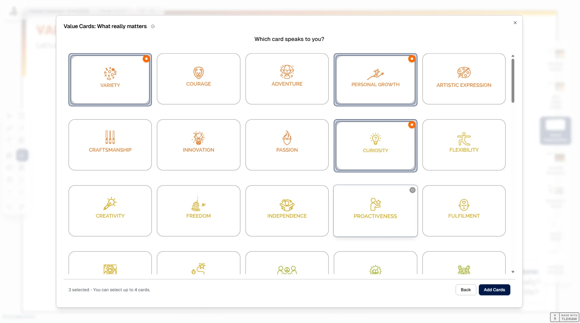 Client browses and selects values