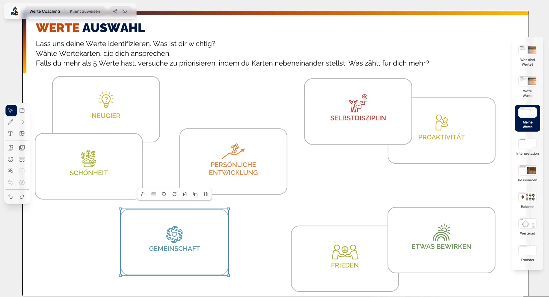 Werte-Ranking begleiten