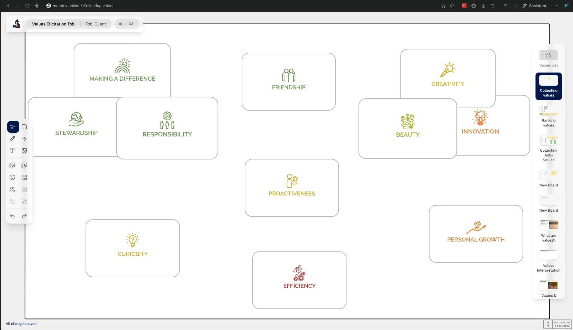 Facilitate values ranking