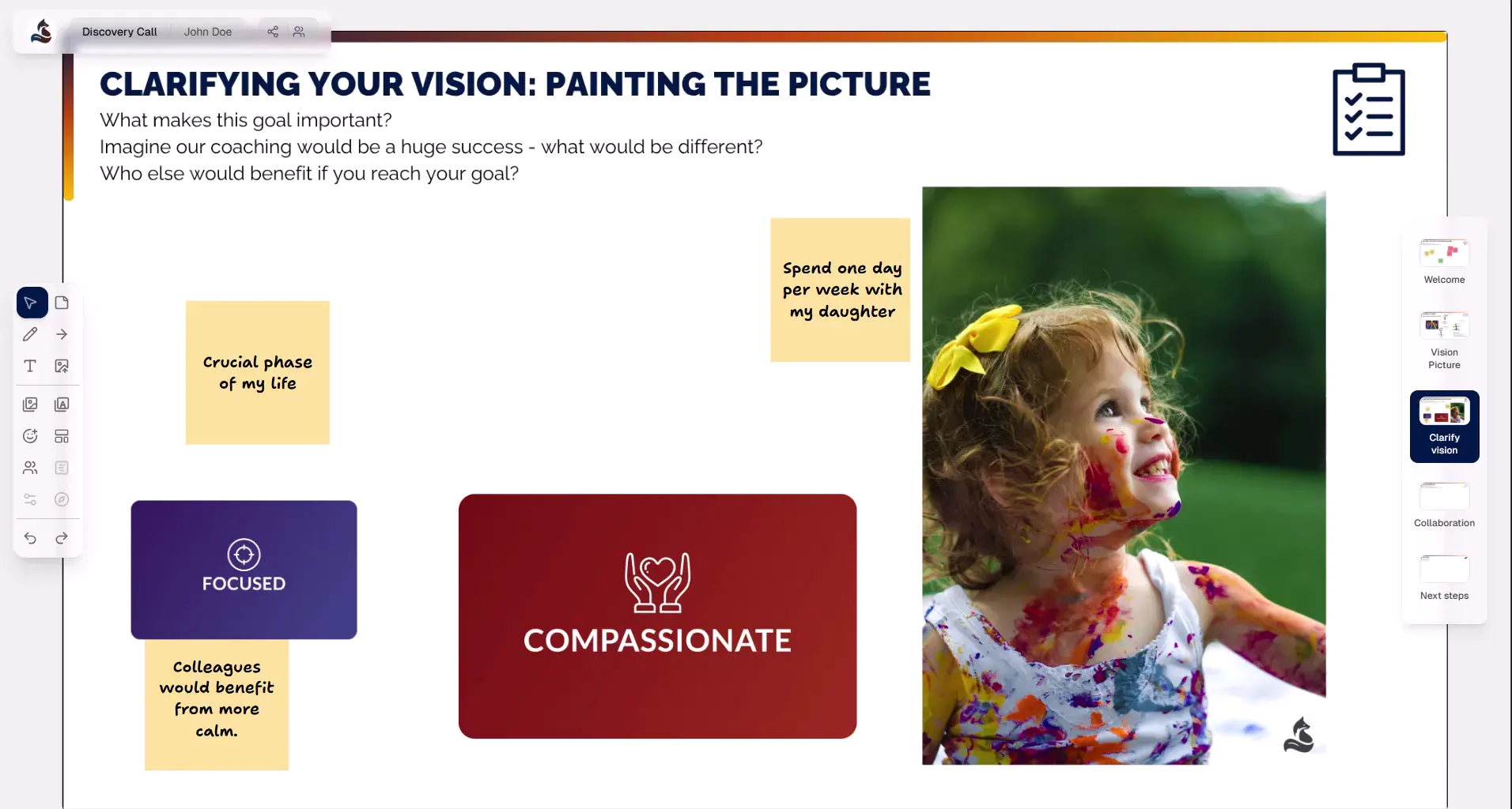 Using session templates on metaFox.online to guide coaching sessions with prepared slides