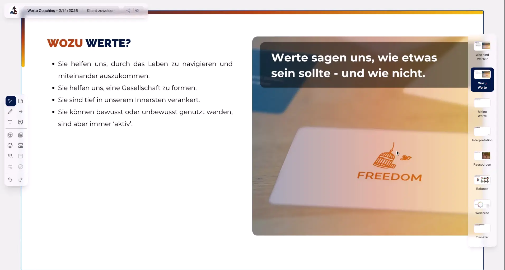 Wertekarten online im Coaching nutzen, um zu entdecken, was wirklich zählt